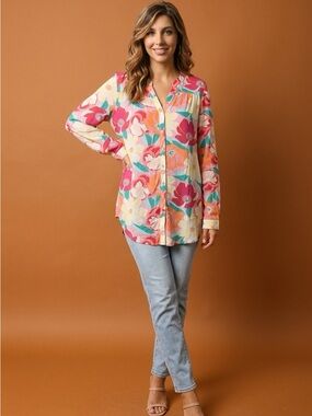 Hope Springs Floral Button Down